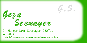 geza seemayer business card